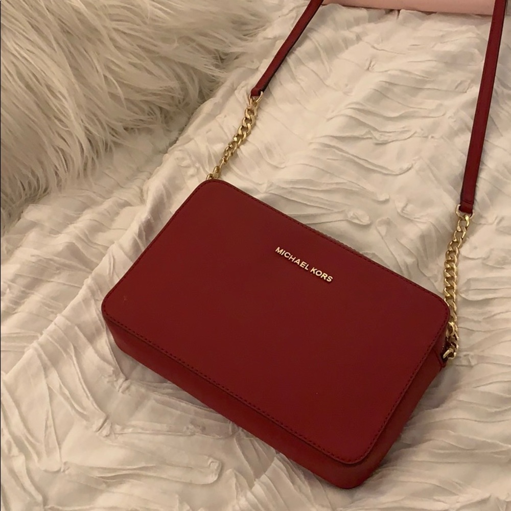 Michael Kota - Red Chain Cross Body Bag